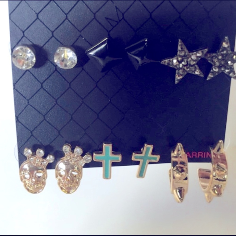 Studs Material Girl Cross Skull Star Glam